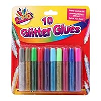 10PK Glitter Glue Pens Coloured – Non-Toxic Highlighter Marker for Kids – Art & Craft Supplies – Kids Craft Glitter Tubes – Sparkle Pens for DIY, Scrapbooking & School Projects