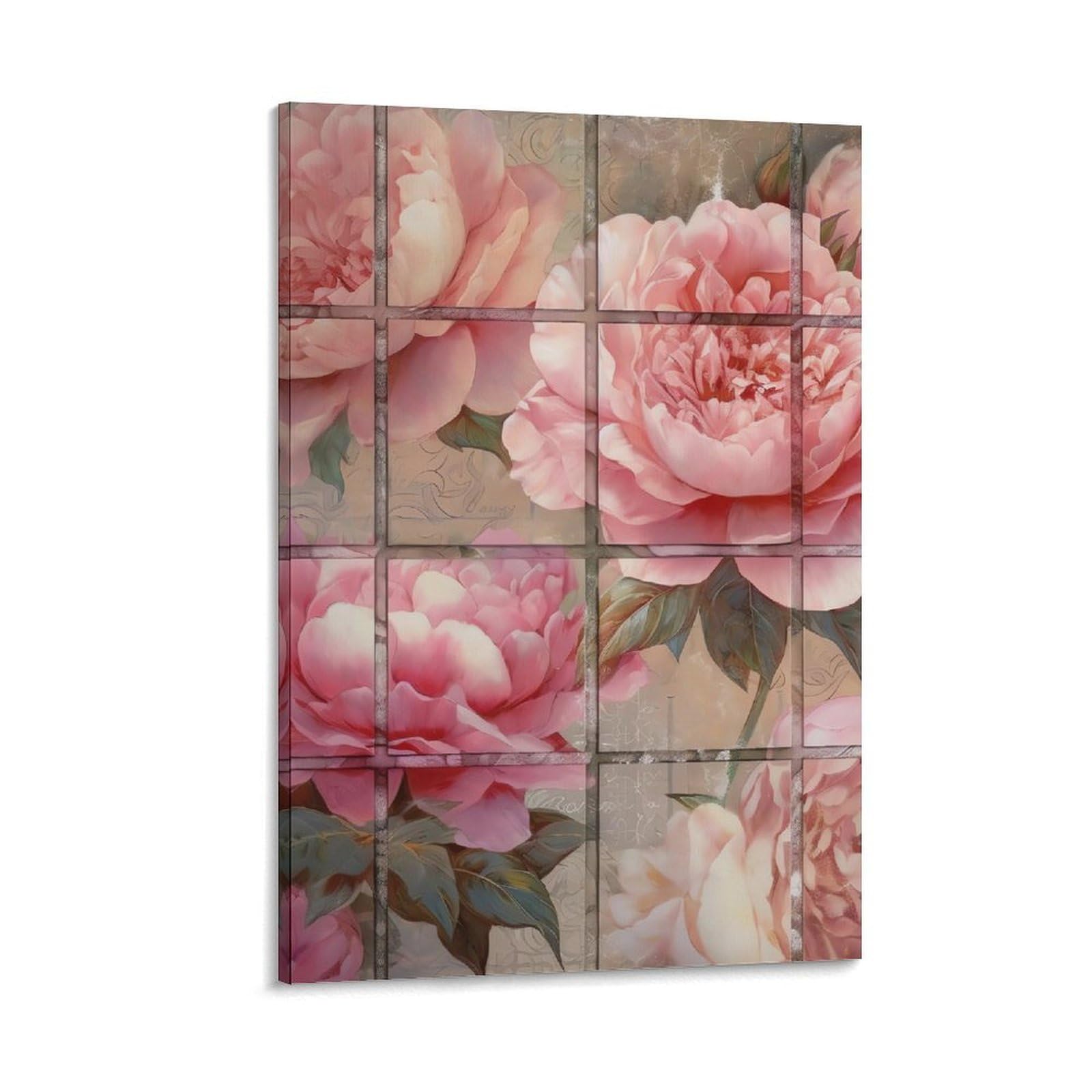 Canvas Wall Art for Living Room 16"x24" Modern Artwork Painting Pictures Hanging Canvas Prints Pretty Flowers Aesthetic Wall Art for Bedroom Bathroom Office Wall Art Print Decor Pretty Flowers Canv