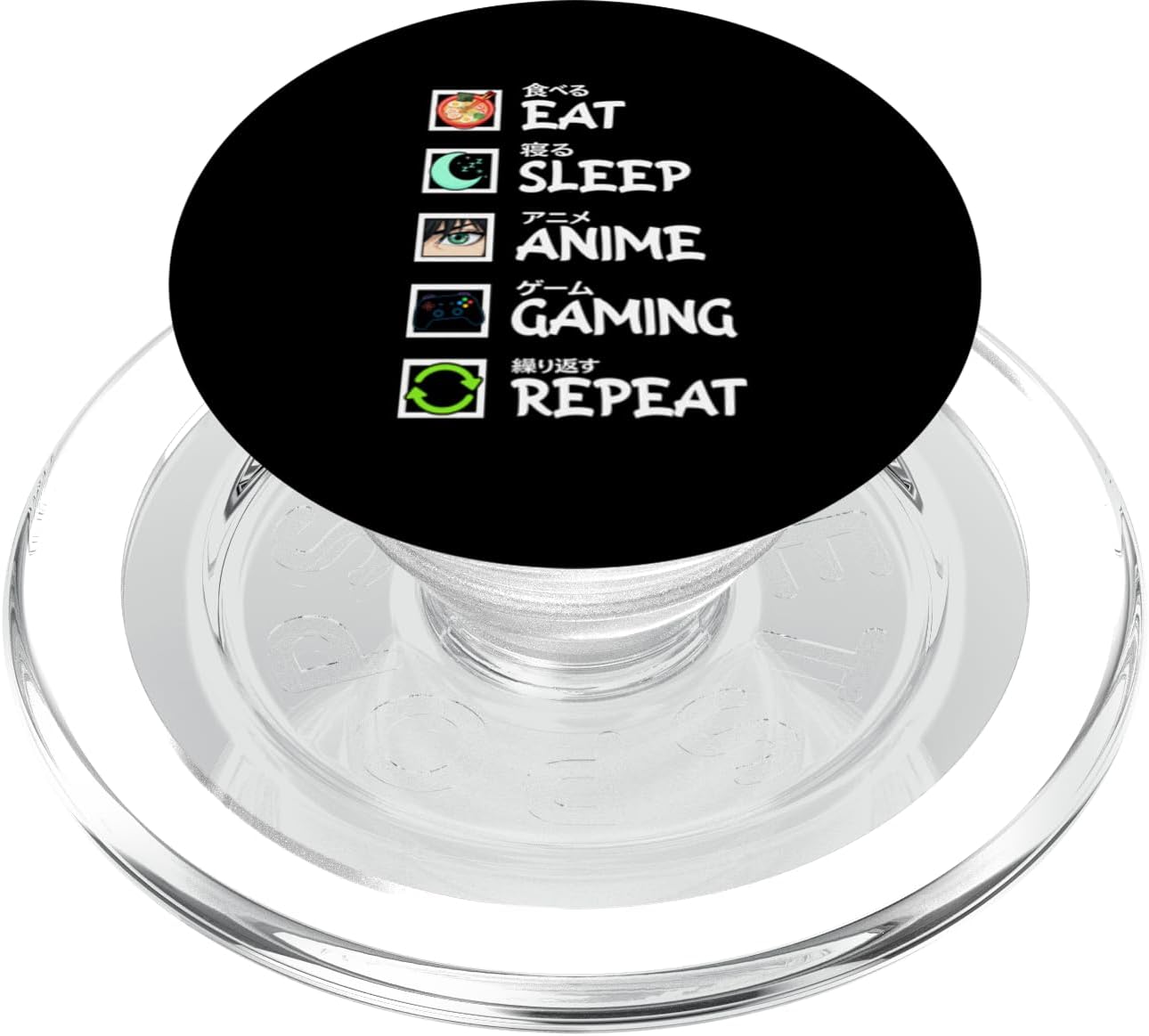 Eat Sleep Anime Gaming Repeat Otaku Anime Merch Otaku Manga PopSockets PopGrip for MagSafe
