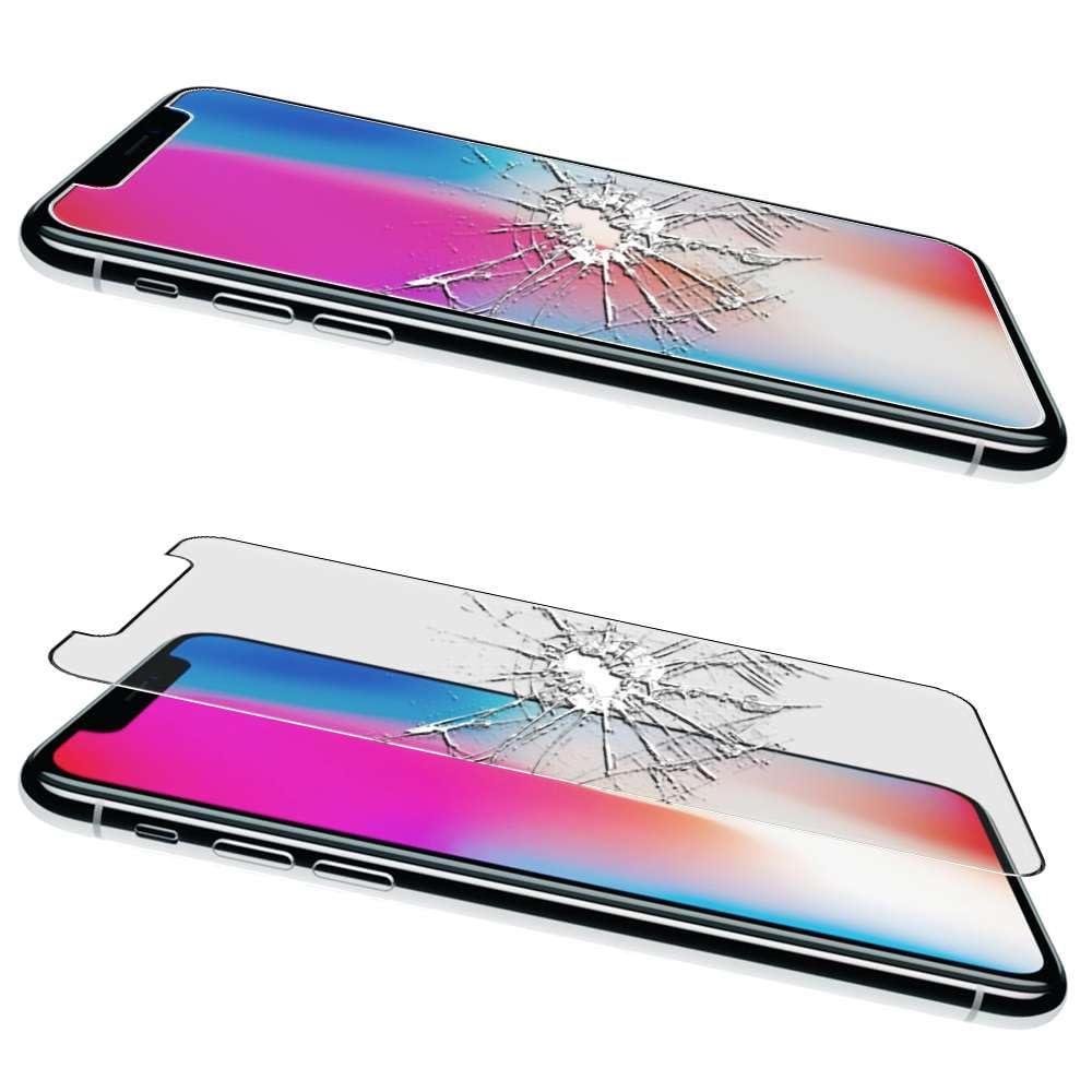 EbestStar Cover Per IPhone X / XS – Custodia In Silicone Con Fibra Di Carbonio + Vetro Temperato – Blu Scuro
