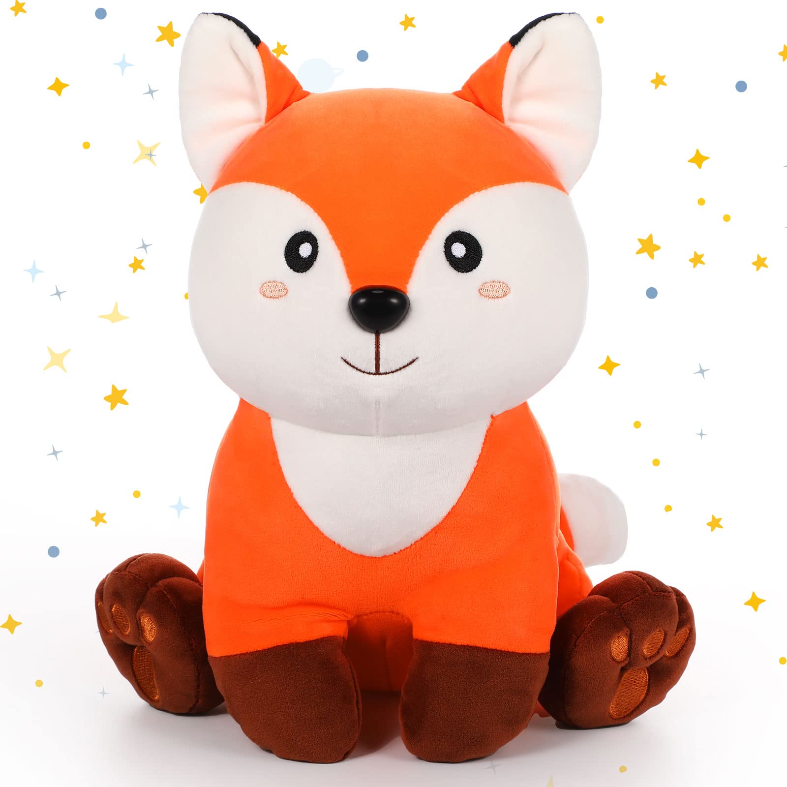 Orange Red Fox Stuffed Animal Plushie Soft Fox Plush Gift 10 Inches Adorable Stuffed Fox Cute Fox Toy for Kids Plush Animal Theme Party Decoration