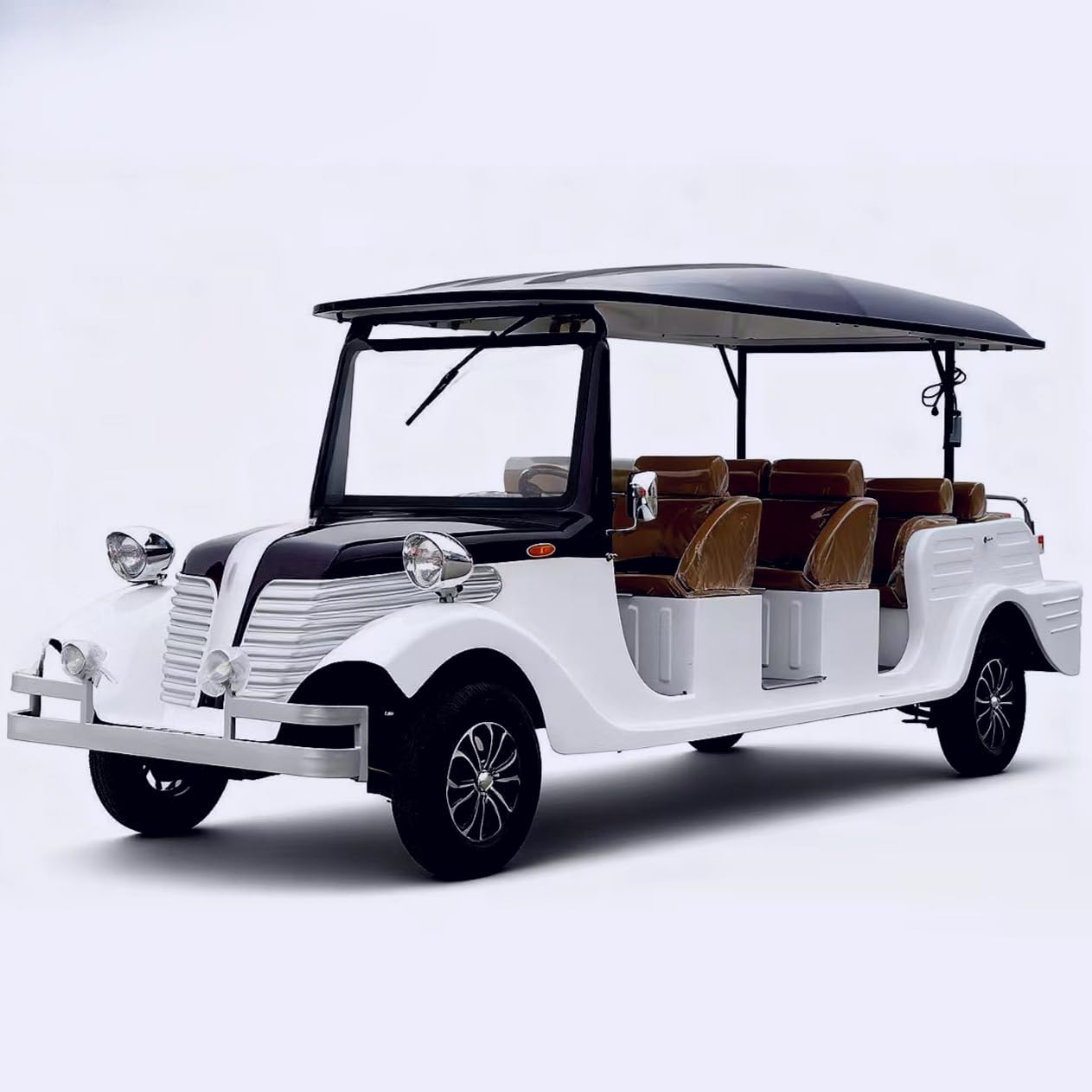 Electric Sightseeing Vehicle, 4-Seater Electric Vehicle, with Canopy and Windshield, for Community and Campus Transport