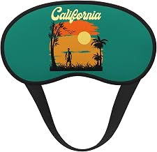 Mountain Summer Beach California Black-Edged Full-Coverage Eye Mask Light-Blocking Comfortable, Soft, Adjustable Elastic Strap Relaxation Without Pressure for Women & Men