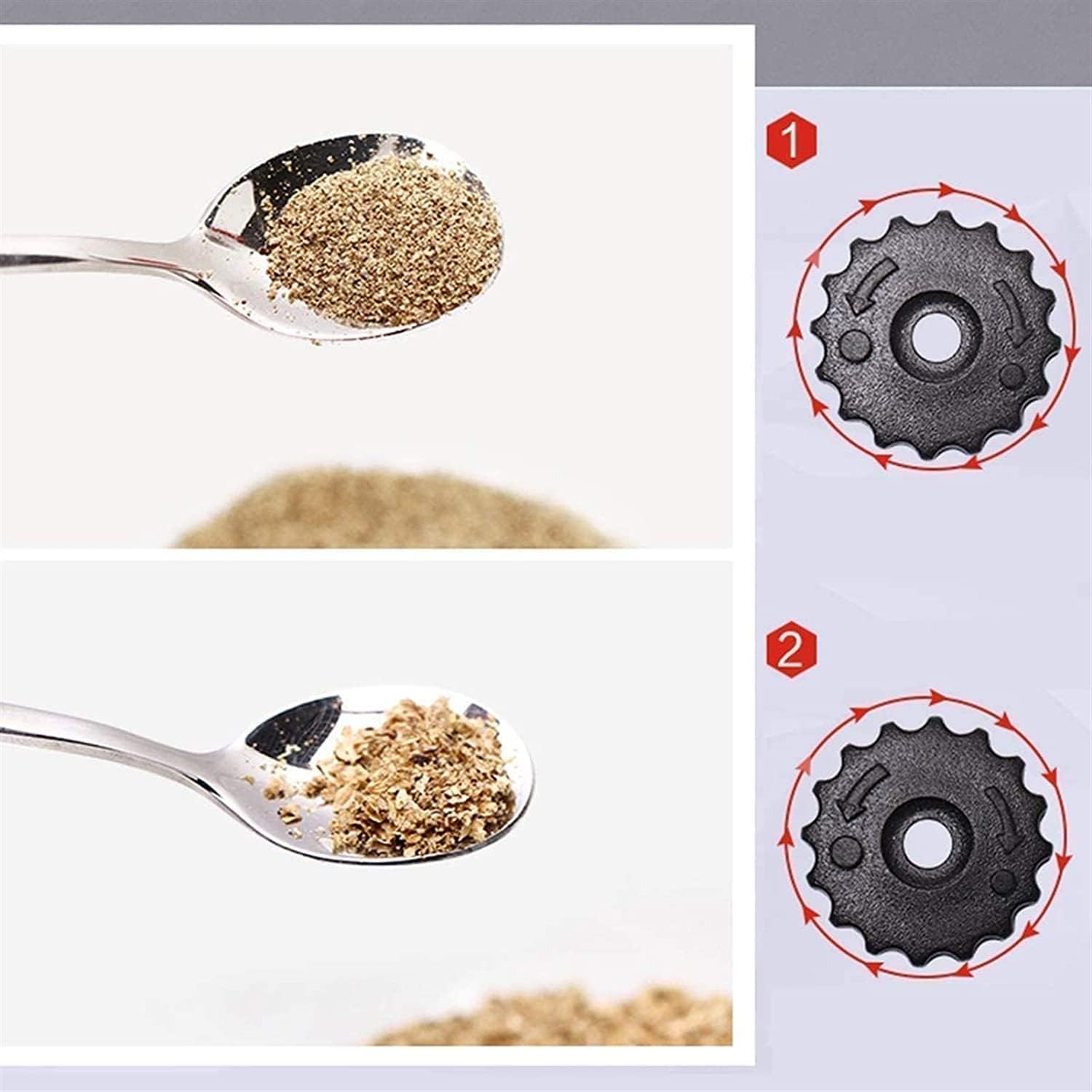 Fashion Pepper Grinder Premium Glass Bottle Salt and Pepper Shakers with Ceramic Spice Grinder Kitchen Pepper Mill (1*Pepper Mill