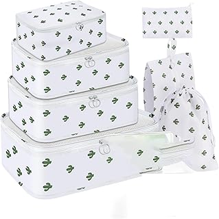 KASTWAVE Travel Packing Cubes Sets, 7 Pcs Packing Cubes Suitcase Organizer Bags Travel Essentials for Backpack Suitcases