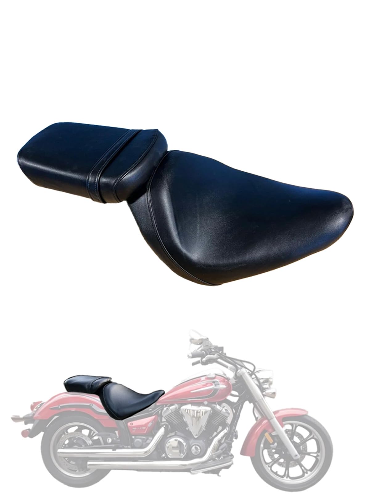 Coprisedile completo avvolgente per Honda VT 600 VT600 C/CD Shadow VLX Deluxe 1988 – 2008 / Pelle Premium / Impermeabile / antimacchia (nero)