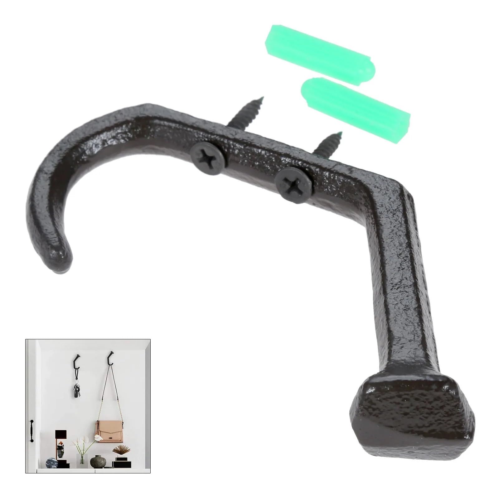 garderobenhaken 4/6/8/10PCS Gusseisen Große Mantel Haken Tür Schlafzimmer Kleiderbügel for Kleidung hut Tasche Handtuch Aufhänger Badezimmer Wand Rack