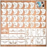 Face Paint Stencils Reusable Halloween Body Facial Painting Templates, Facepaint for Makeup Halloween Party Art Painting(face46)