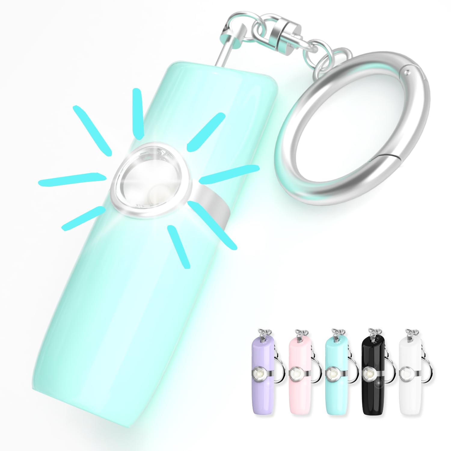 SMPERSALMT SM - Alarma de seguridad personal para mujer, compañero de protección diaria, sirena fuerte de 130 db, luz SOS, recargable, llavero de seguridad discreto estilo lápiz labial