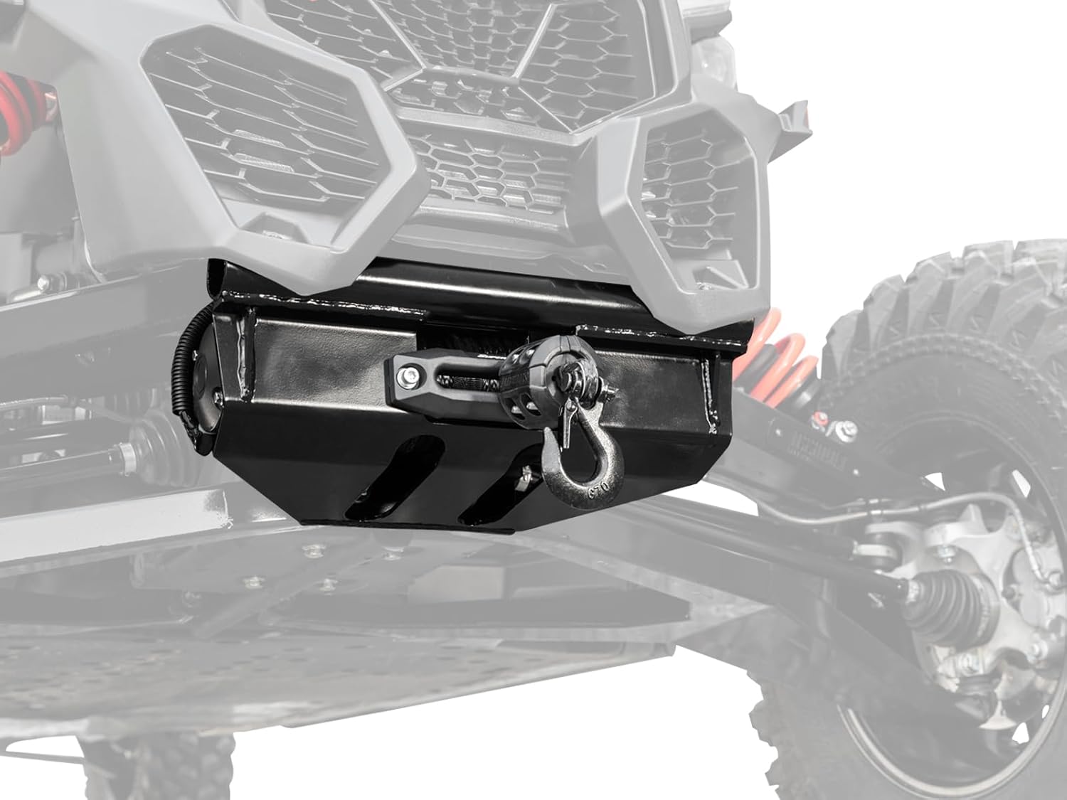 SuperATV Can-AM Ready-Fit Winch Compatible with 64" & 72" Can-AM Maverick X3 (See product description for complete fitment list) | Ready-Fit Winch | 50 Foot Remote Range | Plug-and-Play Installation