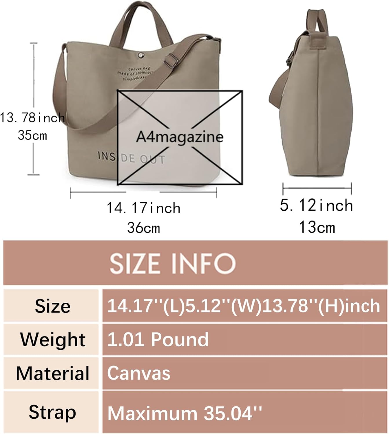 Women Large Canvas Tote Handbags Casual Shoulder Work Bag Crossbody Top Handle Bag Cross-body Handbags