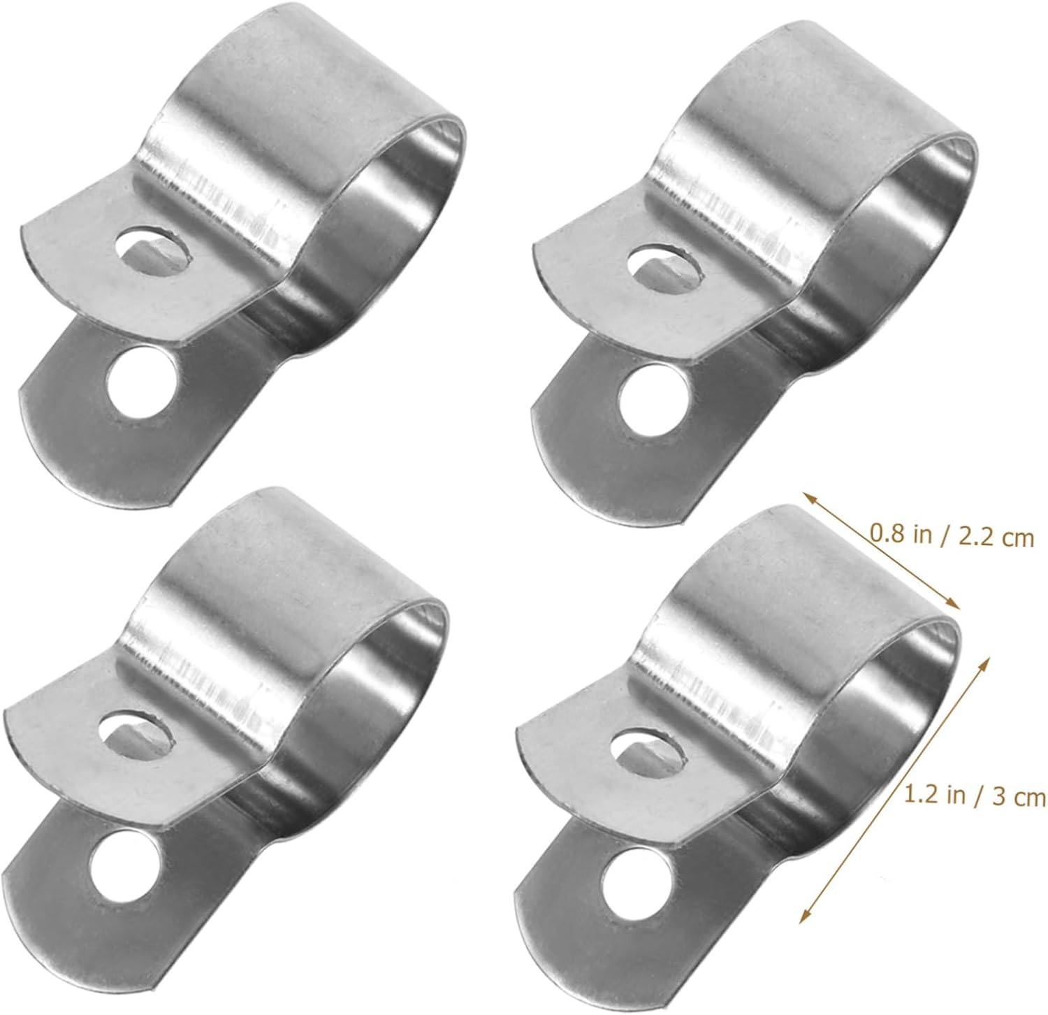 10pcs Metal Pipe Hanger Clamp u Clamp for Hose Pipe Stainless Steel Weather Resistance for Electrical Woodworking