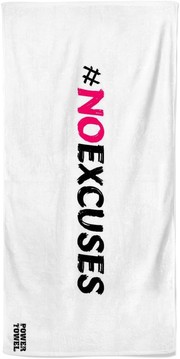 POWERTOWEL Fitness Handtuch 50x100 Cm – Motivationsspruch 'No Pain No Gain', Mikrofaser-Baumwolle-Mix, Made In Germany – Mit Unterschiedlichen Seiten Für Bank & Gesicht