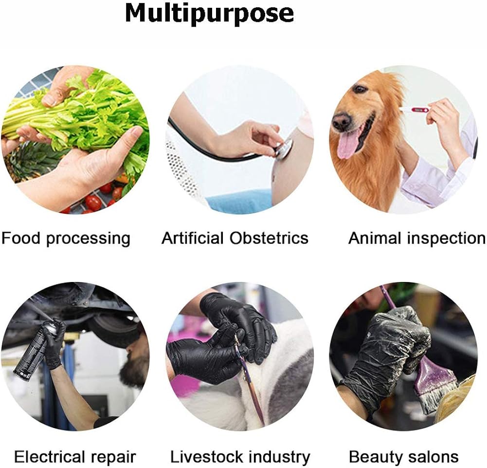 Disposable Nitrile Mittens Hunting Deer Gutting Gloves Field Dressing Gloves with 33inch Long and Short Gut Glove Combo ,20 Pairs（Black/Pink） : Sports & Outdoors