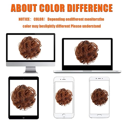 Miniatura 7 de Qunlinta 4 piezas de cabello desordenado con moño despeinado para mujer, extensión de cabello con banda de goma elástica, accesorios para el cabello