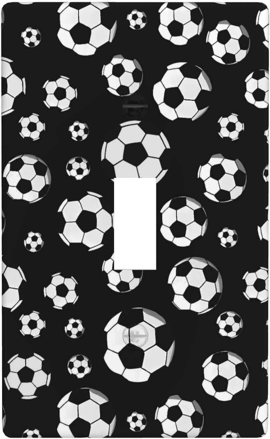 Soccer Decorative Light Switch Cover Plate – 1 Gang Single Rocker Wall Plate, Modern Outlet Cover Faceplate for Bathroom Kitchen Home Décor, Vintage Switch Plate Covers