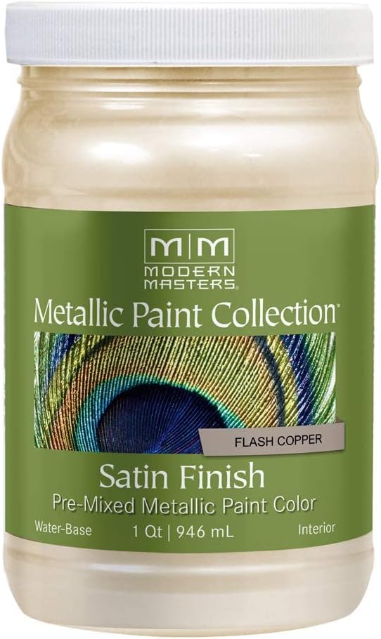 qt Modern Masters ME656 Flash Copper Metallic Paint Collection, Satin Water-Based Decorative Metallic Paint