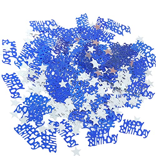 Happy Birthday Confetti For Table Decorations - Blue Confetti For Party Decorations, Glitter Happy Birthday Party Confetti For Birthday Decorations, Perfect For Men Women Boys Birthday (Blue With Star) #TOP9