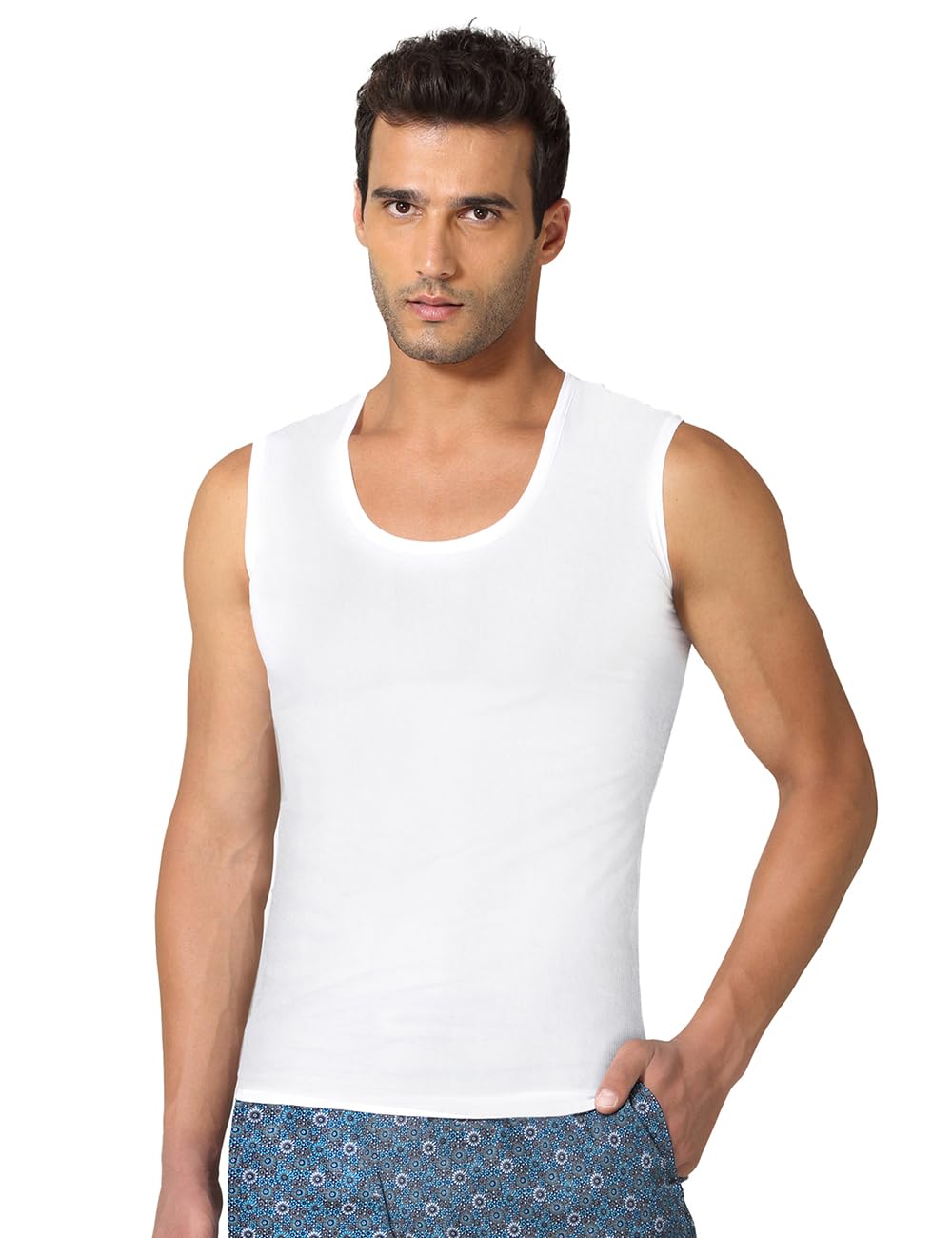 VSTARMen's Vest Urban-Bs White Pack of 2