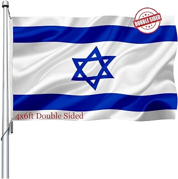 Israel Israeli Flag 4x6 Outdoor Double Sided- Heavy Duty Israeli National Country Flags of Israel with 2 Brass Grommets 4 Rows Stitched