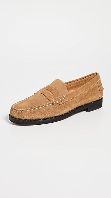 Sebago Men's Classic Dan Flesh Out Suede Loafers, Beige Camel, 8.5 Medium US