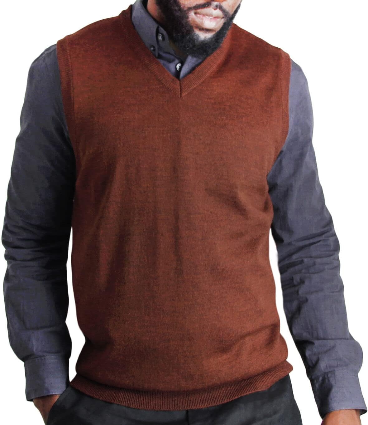 Blue Ocean Mens Heather Sweater Vest