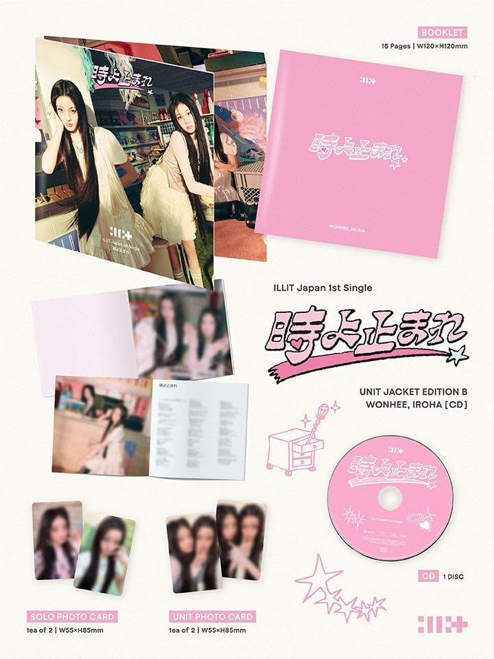 Illit - Japan 1st Single Album 時よ止まれ Toki Yo Tomare Unit Jacket Edition CD (A [Yunah+Minju+Moka] ver.)