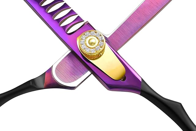 Foto 5 de 8 de Purple Dragon Tijeras para Perros Entresacar profesionales, Tijeras Pelo Perros con 19 Dientes Afilados