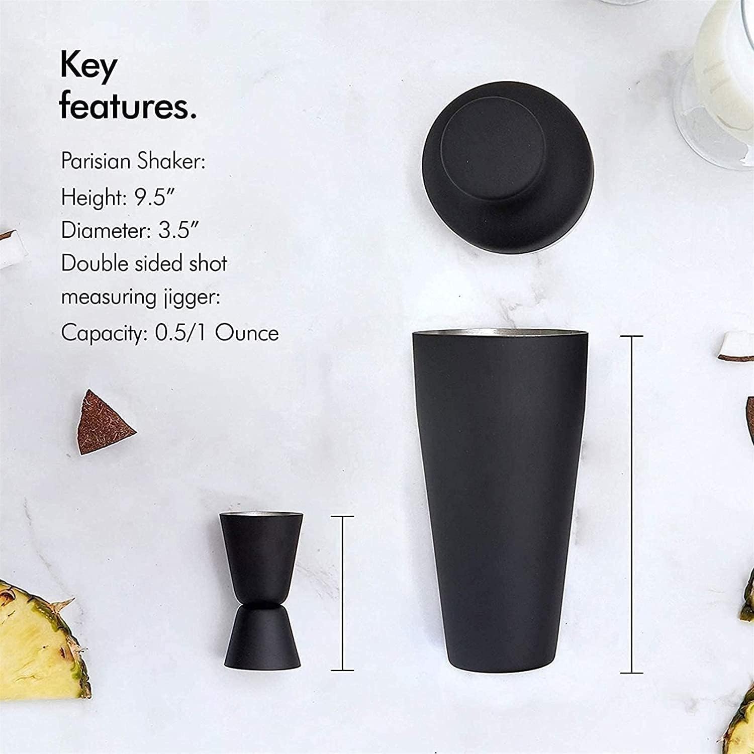 Juego de Cocktail Shaker Juego De Coctelera De 8 Piezas, Herramientas De Barra, Juego De Coctelera De Acero Inoxidable, Kit De Camarero Coctelera Profesional Herramientas