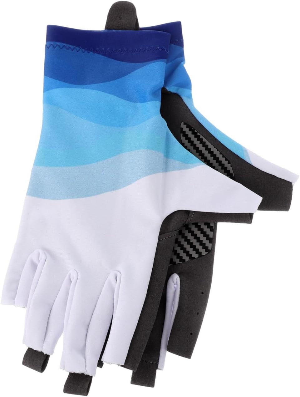 Fishing Gloves Half-Finger UV Protection Mitts, Anti-Slip Breathable Summer Gloves for Men and Women, Ocean Blue M, Suitable for Fishing, Hiking, and Outdoor Sports