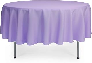 YOUR CHAIR COVERS - 90” Round Polyester Tablecloths for Restaurant, Banquet, Wedding - Linen Table Cloth for Standard Round Tables - Lavender