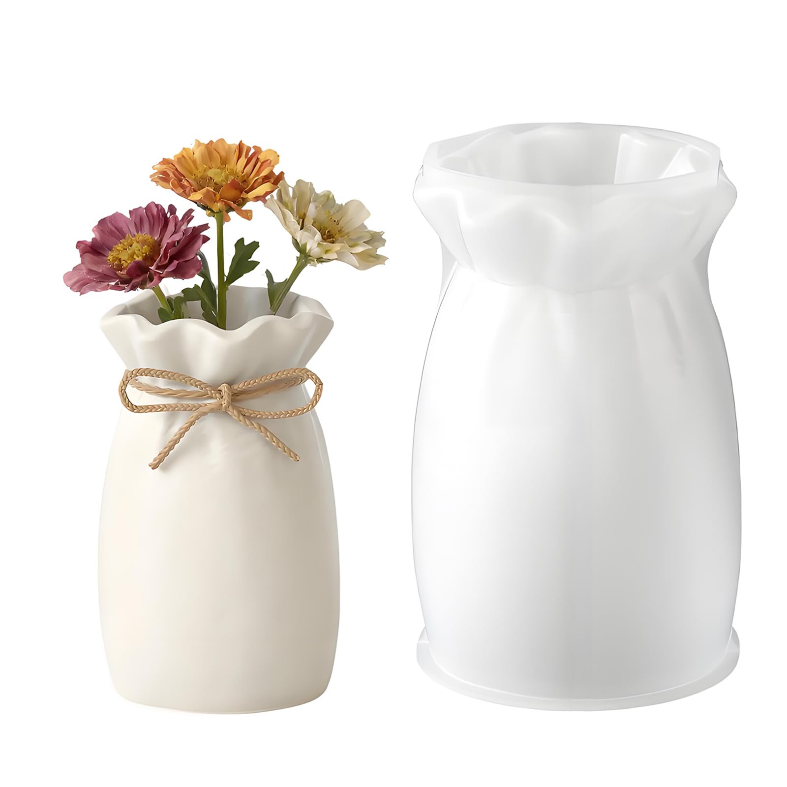 Tsophreniq Bag Silicone Vase Mold Easy Demolding Concrete Ornament Holder Elastomer Cast