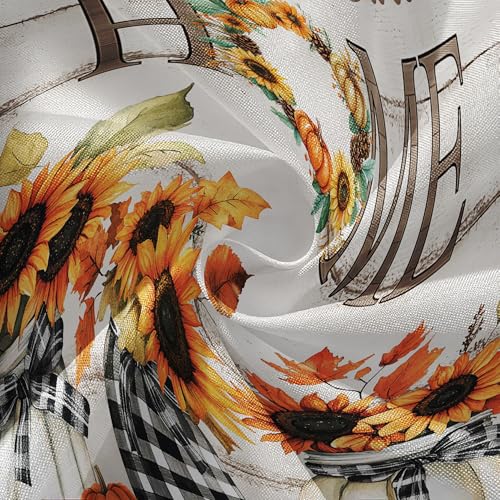 Tijuboni Fall Sunflower Pumpkin Shower Curtain, Farmhouse Home Sweet Home Bathroom Decor, Rustic Maple Leaf Waterproof Fabric Curtain for Harvest Thanksgiving Gifts 72x72 Inch by Tijuboni - Used condition - Image 9