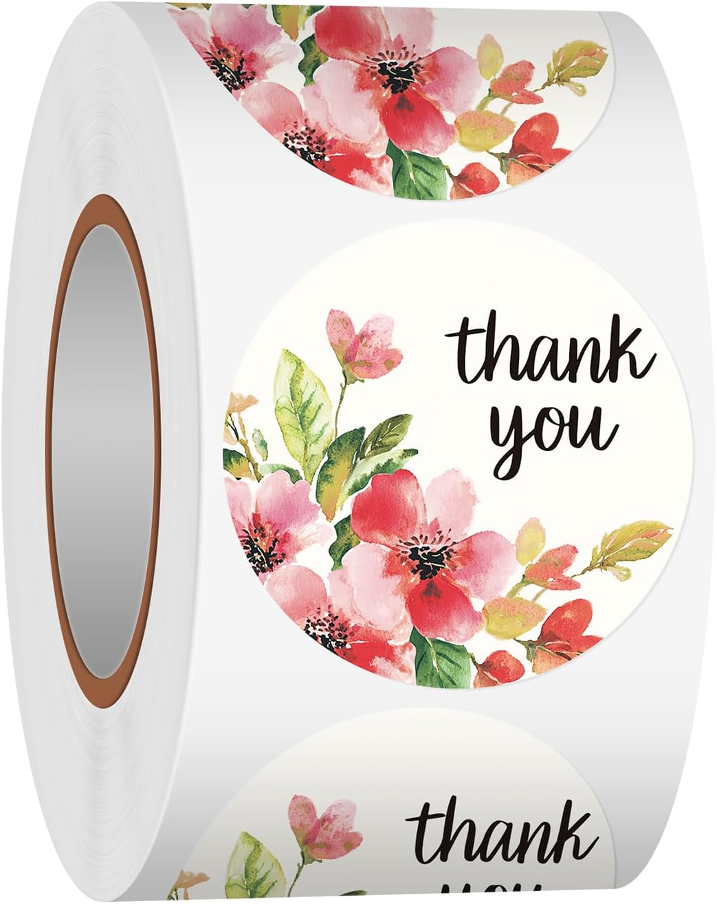 Heyfibro 500 PCS 1.5" Thank You Sticker for Small Business, Baking Packaging, Gift Cards, Envelopes Seals, Wedding(Flower 4)