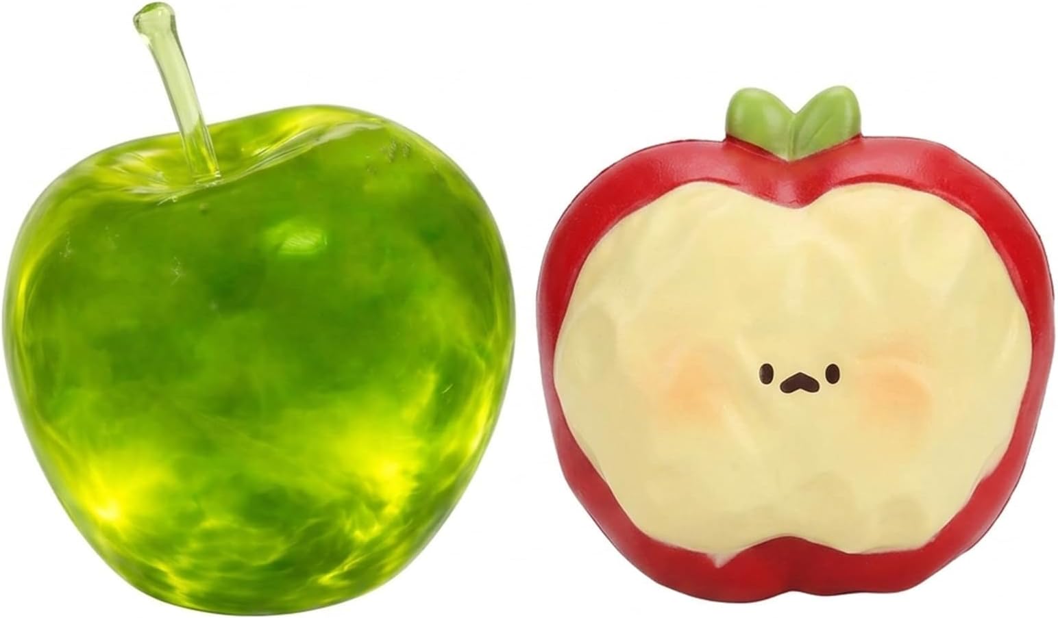 2 PCS Apple Squishy Stress Relief Tools,Green Apple Squishy, Slow Rising Stress Relief, Green Apple Shaped Squeezes Balls, Fruit Squishies Lovely Cute Apple for Men Women Birthday Gifts