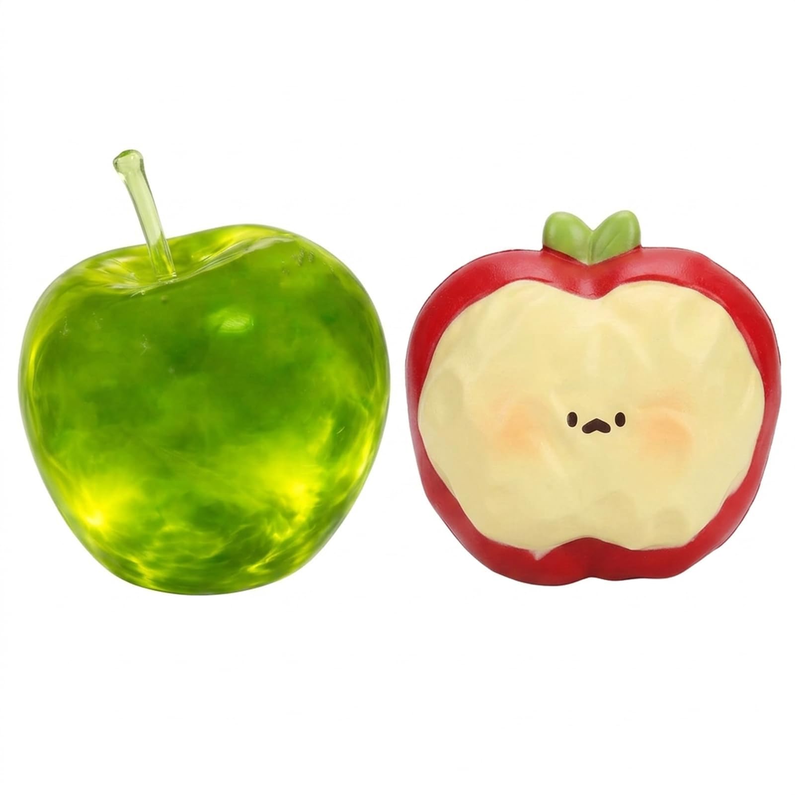 2 PCS Apple Squishy Stress Relief Tools,Green Apple Squishy, Slow Rising Stress Relief, Green Apple Shaped Squeezes Balls, Fruit Squishies Lovely Cute Apple for Men Women Birthday Gifts