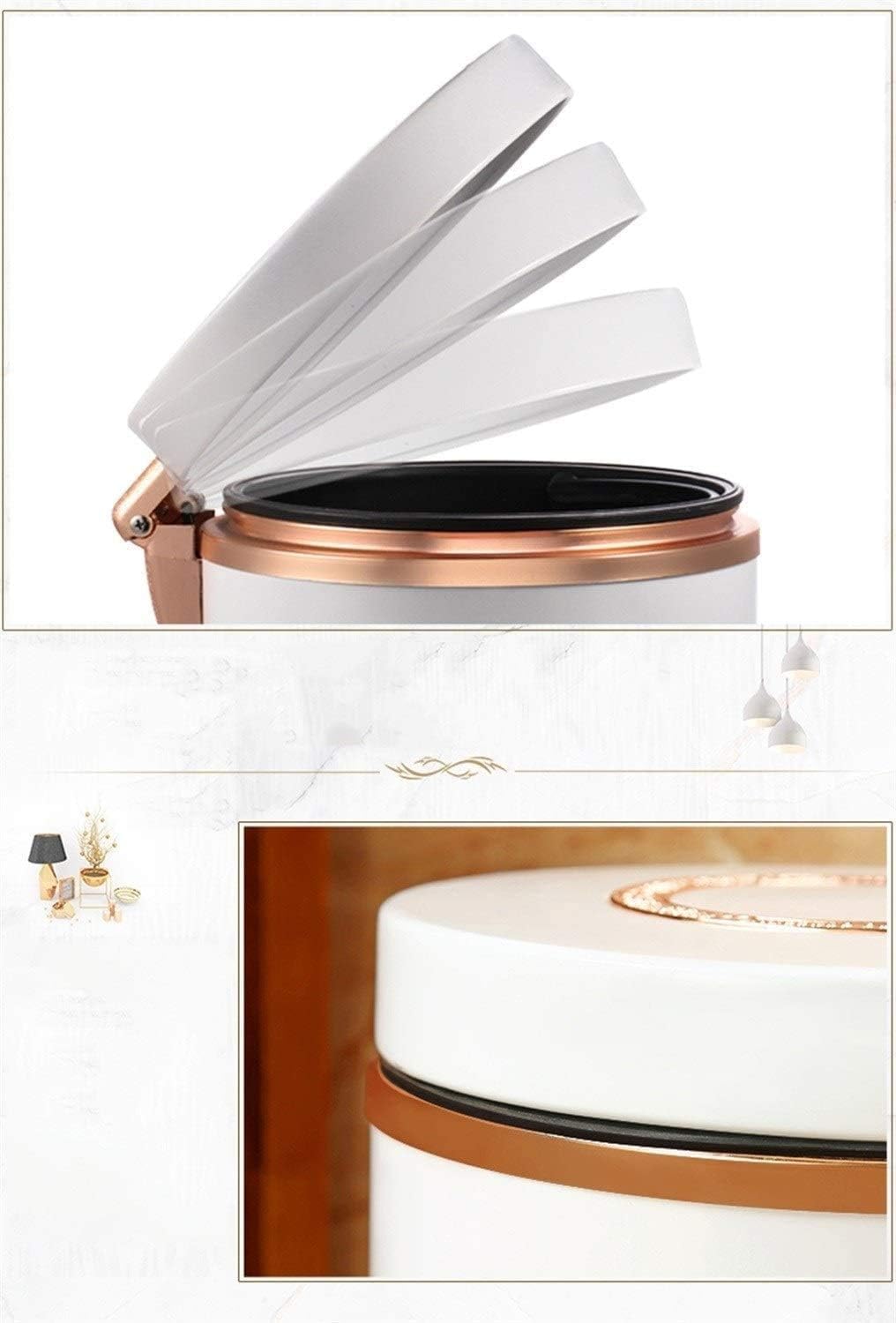 Cestini Gettacarte a Pedale Cestini Decorativi in ​​Metallo Camera da Letto Soggiorno Cestini Soggiorno(10L)