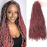 18 Inch Water Wave Passion Twist Crochet Braids Hair Copper Red Passion Twists Braiding Hair 8 Pcs...