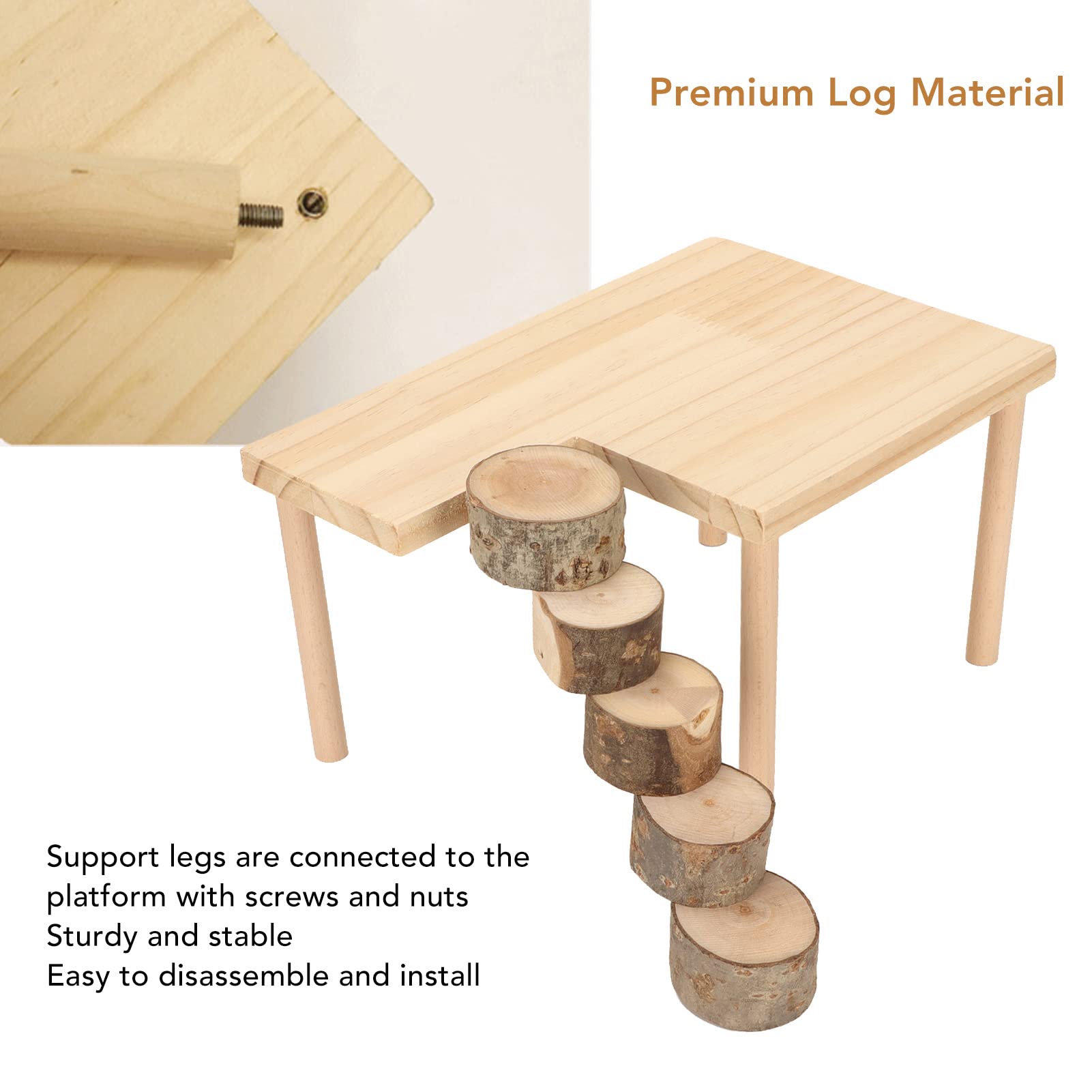 Houten hamsterplatform voor kleine dieren staan platform hamsterstandaard platforms zitstokken hamster platform speelgoed natuurlijk speelgoed kooi accessoires voor hamster eekhoorn gerbil chinchilla