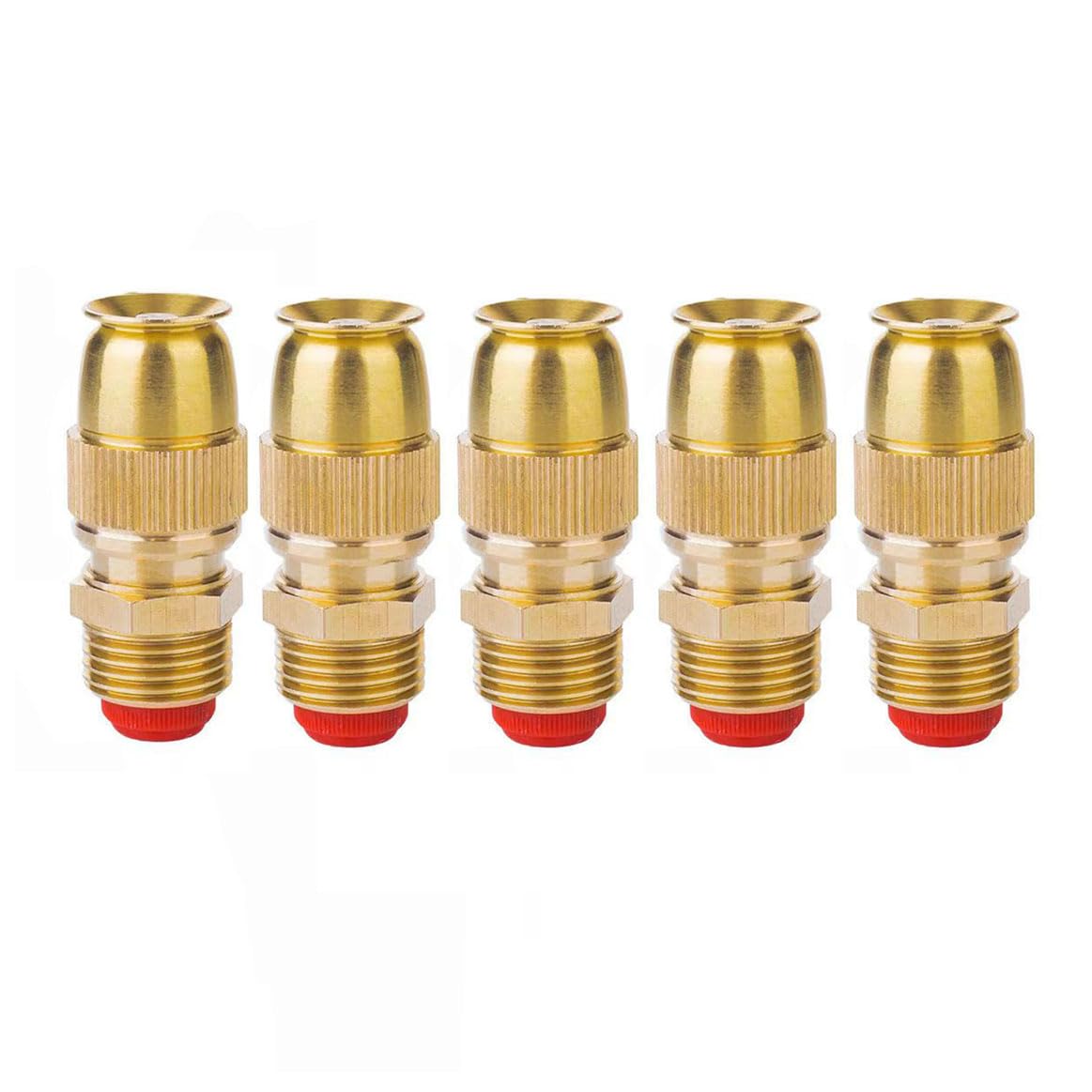 SCMYZLYD Brass misting Nozzles, 1/2 Inch Brass Adjustable Atomizing Spray Nozzle High Pressure 5/10 Pack for Garden Terrace Greenhouse(5pcs)