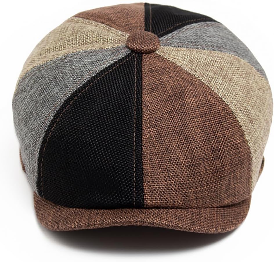 Newsboy Cap for Men 8 Panel Vintage Cabbie News Flat Gatsby Mens Hats Adjustable Linen Mens Hats