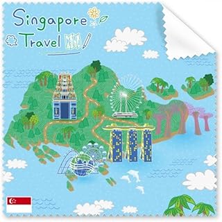 Singapore Travel Map Art Deco Gift Fashion Cleaning Cloth Phone Screen Glasses Cleaner 5pcs