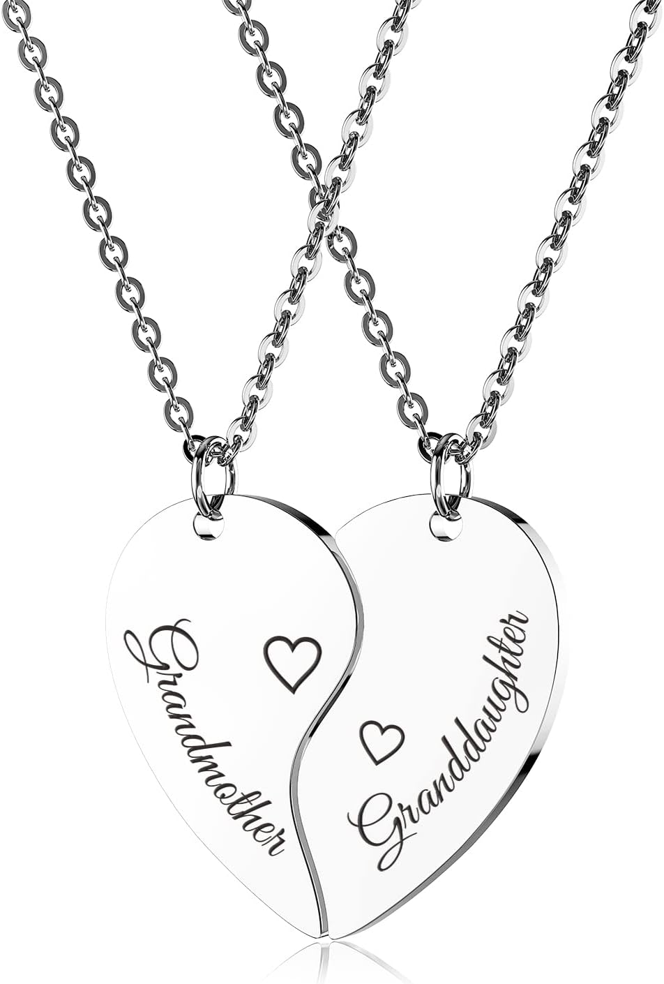 Heart Necklace Granddaughter And Grandmother Necklaces Heart