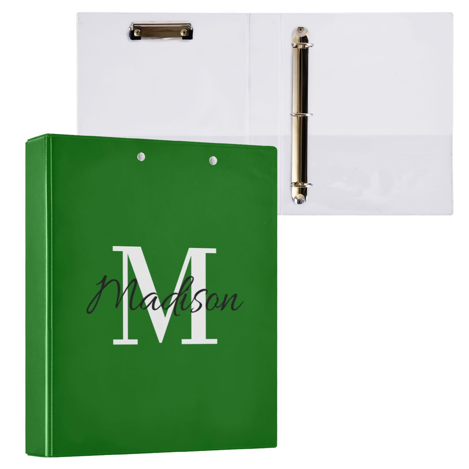 Raccoglitore personalizzato con nome personalizzato 3,8 cm 3 anelli raccoglitore ad anelli rotondo con 3 tasche interne Raccoglitore versatile per lavoro, scuola ufficio
