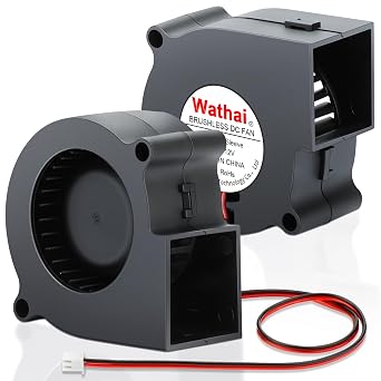 Wathai 12V DC Centrifugal Blower Fan 60mm x 28mm 2 Inch Squirrel Cage Turbo Cooling Fan High Speed for Car Amp, 3D Printer, RV Fridge, PC, Humidifier