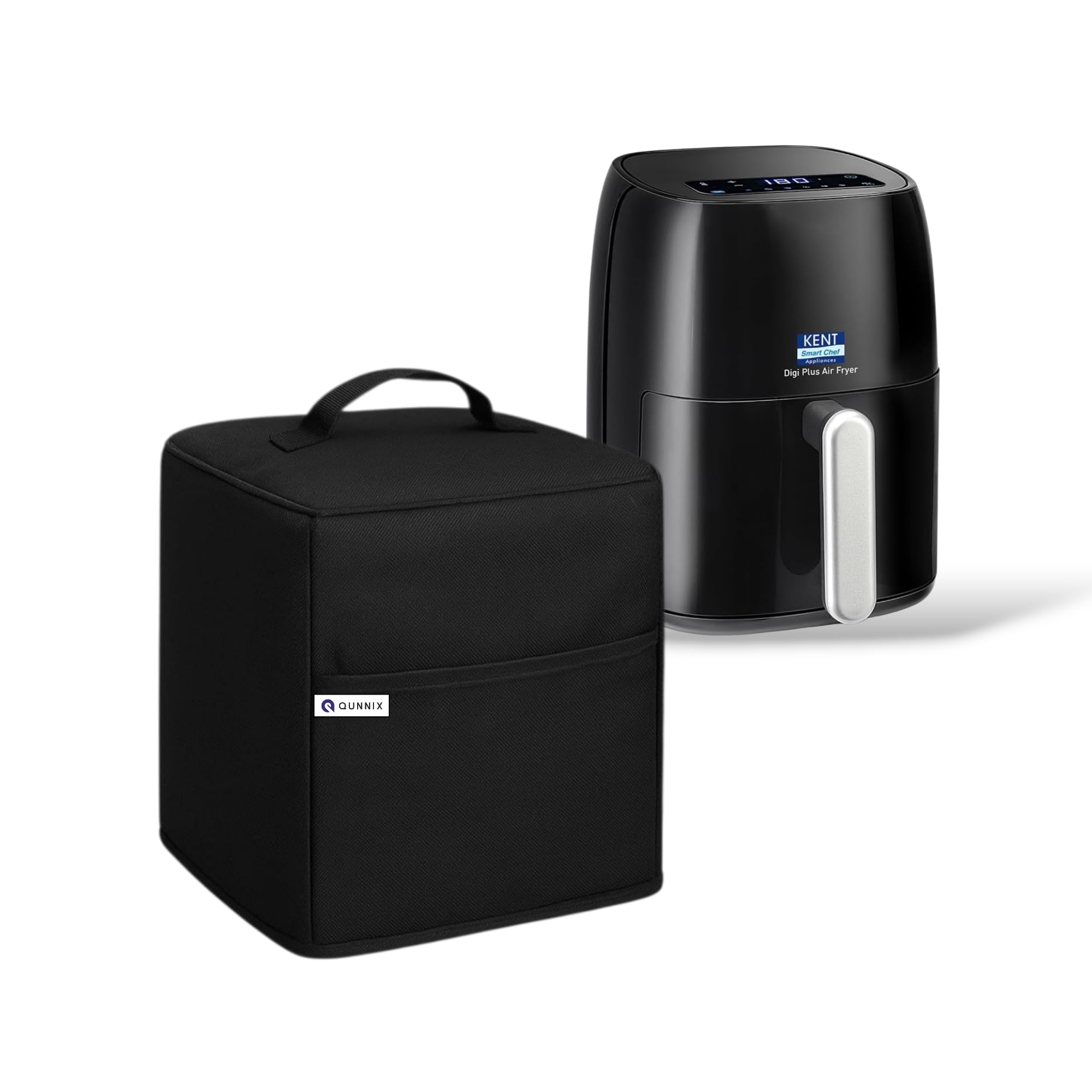Dustproof & Waterproof Washable Air Fryer Cover for Kent Digi Plus 4 Liter | Kitchen Appliance Protector with Handle & Pocket | For Everyday Use Man & Woman | Perfect Fit (24x30x30) – Black-image-35