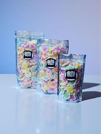 Happy Pastel Flower Gummy Candy, Fruit Flavored Soft Chewy Sweets, Mixed Colors, 300g Resealable Pouch (SMALL, 300, gram) | Perfect for Easter | Birthdays | Occassional Gifts