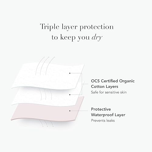 Miniatura 3 de Rael - Funda de algodón orgánico reutilizable, suave y fino, sin fugas, apto para lavadora, piel sensible (3 unidades, blanco)