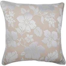 The Home Centric Beige 35 x 35 cm, Jacquard Silk - Floral Lady