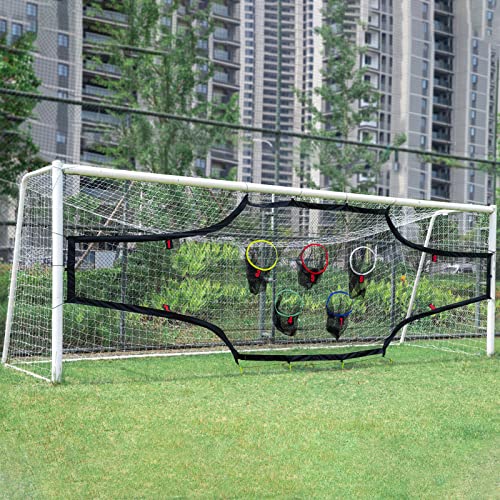 Coverify Kit de buts de football avec mur de but, but de football - Filet avec 5 trous de tir - Pour enfants - Exercices de football - Avec mur de but - 1,8 x 1,2 m (but de football non inclus) Cover